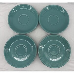 Fiestaware‎ Homer Laughlin Turquoise  6 Inch Saucer No chips or flaws Lot Of 4